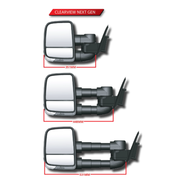 Clearview Next Gen Towing Mirrors suit Toyota Prado 150 Series