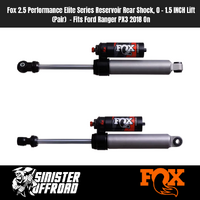 Fox 2.5 Performance Elite Series Reservoir Rear Shock, 0 - 1.5 INCH Lift (Pair)