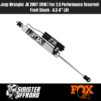 Jeep Wrangler JK 2007–2018 | Fox 2.0 Performance Reservoir Front Shock – 6.5–8” Lift 