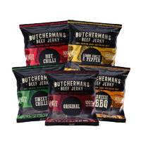Butchermans Beef Jerky - Sampler Pack - 5 x 40gram packs - 1 of each flavours