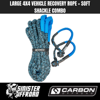 Carbon Offroad Large 4x4 Vehicle Recovery Rope and Soft Shackle Combo