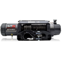 Carbon 12K 12000LB Winch with Black Synthetic Rope