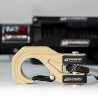 Carbon 12K 12000LB Winch with Black Synthetic Rope and Sandy Hook