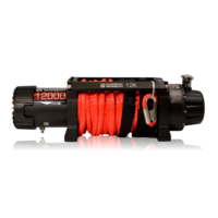 24Volt Carbon 12K 12000lb Electric Winch with Synthetic Rope