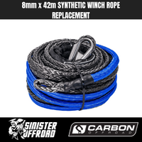 Carbon Offroad 8mm x 42m Synthetic Winch Rope Replacement
