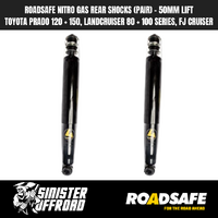 ROADSAFE NITRO GAS REAR SHOCKS (PAIR) TOYOTA PRADO 120 + 150, FJ CRUISER, LC 80 + 100 SERIES 