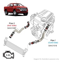 Aluminium Intercooler Hard Pipe Upgrade suits Ford Ranger PX1/PX2/PX3 3.2L 5cyl