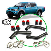 Aluminium Intercooler Hard Piping Kit suits Mitsubishi Challenger PB/PC (Black)