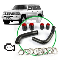 Aluminium Intercooler Hard Pipes suit Nissan Patrol GU ZD30 CRD (Black)