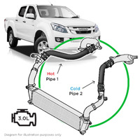 ALUMINIUM INTERCOOLER HARD PIPING UPGRADE SUITS ISUZU D-MAX / MU-X 2012 to 2016
