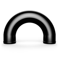 180degree Black Anodised Aluminium Pipe 76mm