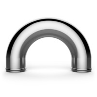 180degree Polished Aluminium Bend 76mm