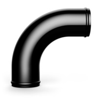 90degree Black Anodised Aluminium Bend 76mm