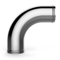 90degree Polished Aluminium Bend 76mm