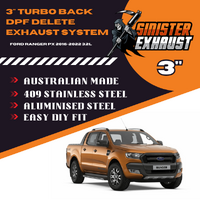 Ford Ranger PX 2016-2022 3.2L 3 Inch Turbo Back DPF Delete Exhaust System