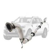 Ford Ranger PX 2016-2021 3.2L 3.5 Inch Turbo Back DPF Delete Exhaust System - Stainless Steel No Cat with Pipe