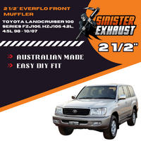 TOYOTA LANDCRUISER 100 SERIES FZJ105, HZJ105 4.2L, 4.5L 98 - 10/07 2 1/2" EVERFLO FRONT MUFFLER