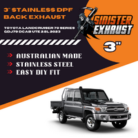 TOYOTA LANDCRUISER 79 SERIES GDJ79 DCAB UTE 2.8L 2023 On 3" STAINLESS DPF BACK EXHAUST