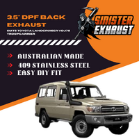 3.5" DPF Back Sinister Exhaust suits Toyota Landcruiser V8 78 Series Troop Carrier