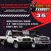 3.5" Turbo Back DPF Solution Sinister Exhaust suits Toyota Landcruiser 79 Series Single & Dual Cab