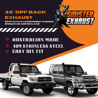 3.5" DPF Back Sinister Exhaust suits Toyota Landcruiser VDJ79 Single & Dual Cab