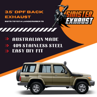 3.5" DPF Back Sinister Exhaust suits Toyota Landcruiser V8 76 Series Wagon