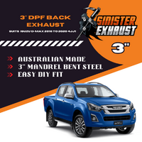3" DPF Back Sinister Exhaust to suit Isuzu D-Max 4JJ1 2016 to 07/2020