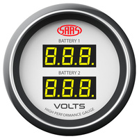 Dual Volt Gauge - White Muscle Series