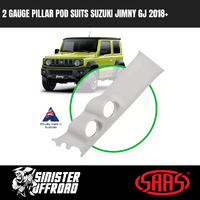 2 GAUGE PILLAR POD TO SUIT SUZUKI JIMNY GJ 2018+ 3&5 DOOR