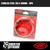 SAAS STAINLESS STEEL TIES X 300MM - 10PK