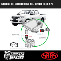 Silicone Intercooler Hose Kit to suit Toyota Hilux N70 3.0L 1KD-FTV 2005 to 2015