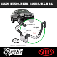 Silicone Intercooler Hose Kit to suit Ford Ranger PJ PK 2.5L & 3.0L