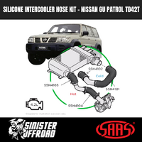 Silicone Intercooler Hoses to suit Nissan GU Patrol TD42T 1999+
