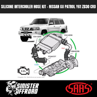 Silicone Intercooler Hoses to suit Nissan GU Patrol Y61 ZD30 CRD