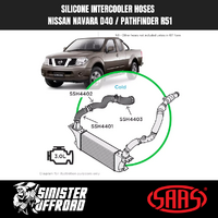 Silicone Intercooler Cold Side Hose Upgrade Kit suits Nissan Navara D40 ST-X/ST-X550 3.0L V9X V6