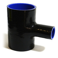Straight Black Silicone T-Piece 25mm X 63mm X 102mm