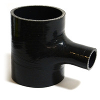 Straight Black T-Piece Silicone Hose 25mm X 76mm X 102mm