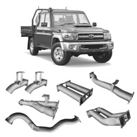 Redback Extreme Duty Twin 4" DPF Back Exhaust for Toyota Landcruiser 79 Series V8 Dual Cab